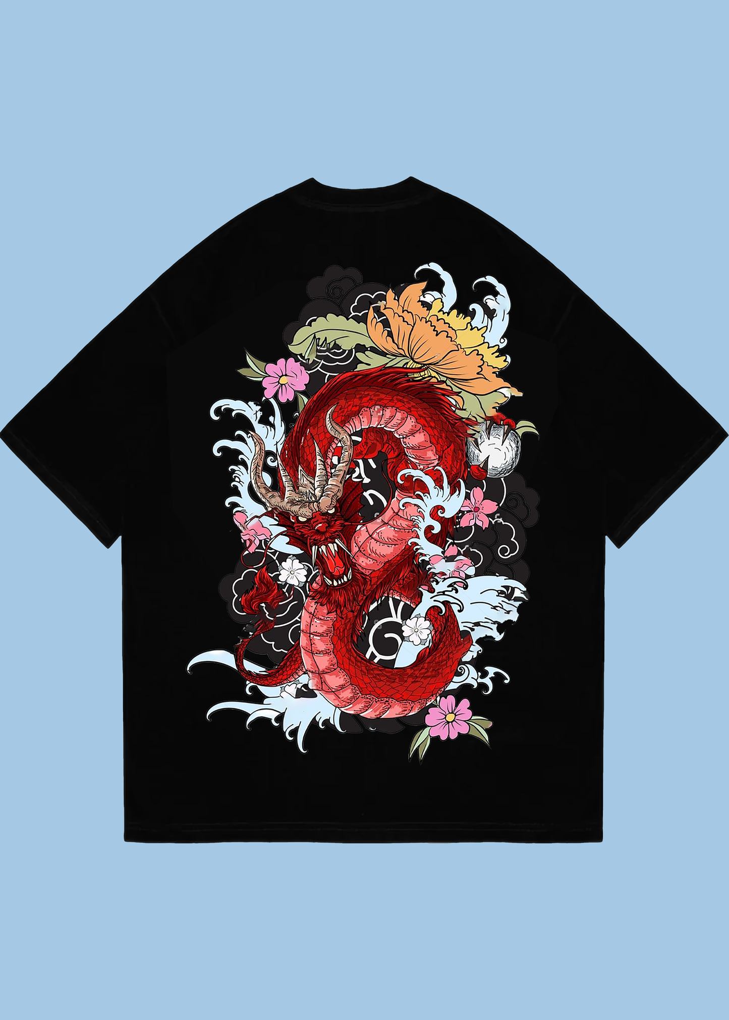 VLAM Red Dragon Back Print Unisex Oversized Tshirt