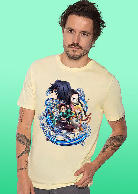 VLAM Graphic Print Blue Anime T-shirt