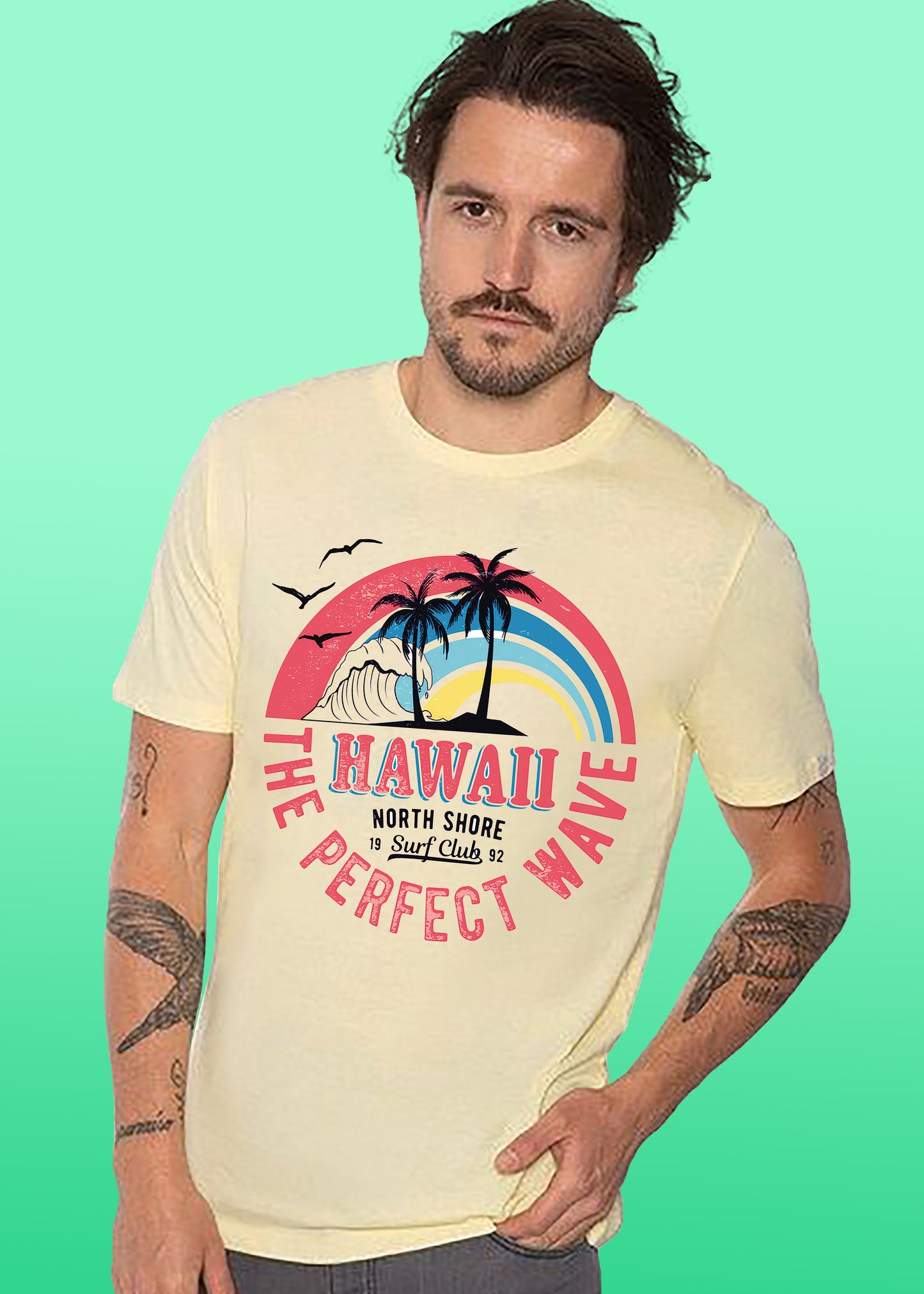 VLAM Mens Hawaii Beach Vibes Tshirt