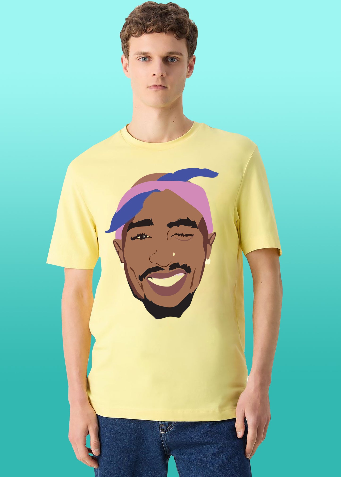 VLAM Mens Tupac Hiphop Rapper T-shirt