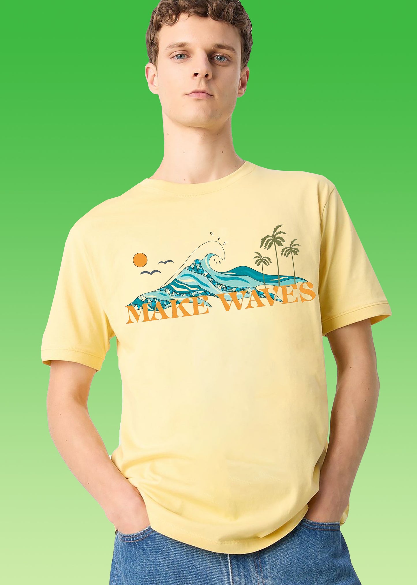 VLAM Trendy Make Waves Beach T-shirt