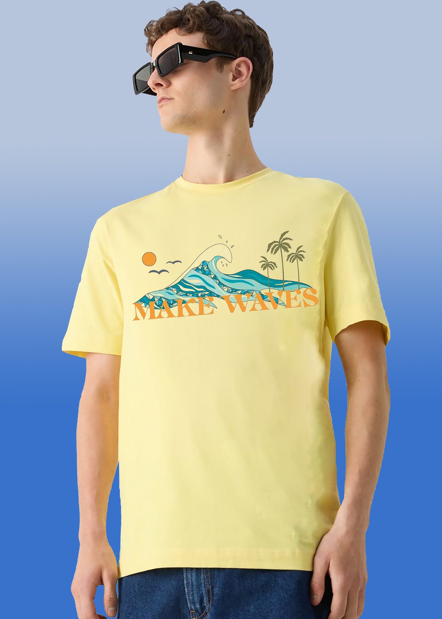 VLAM Trendy Make Waves Beach T-shirt