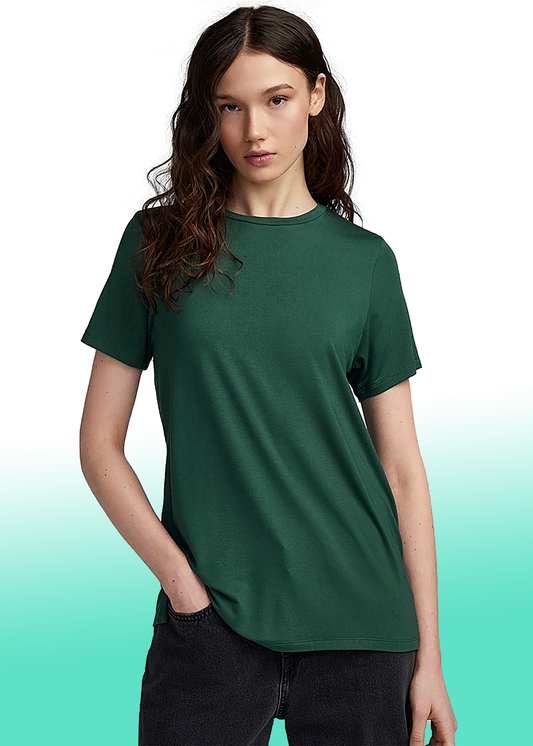 VLAM Regular Fit Bottle Green Solid Tshirt