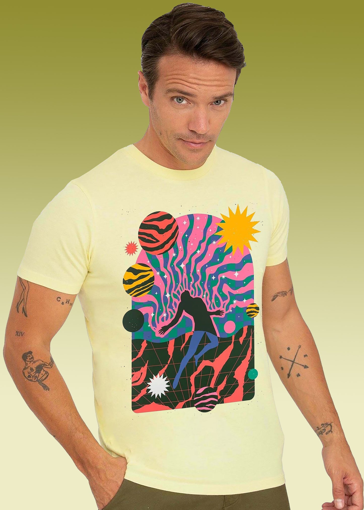 VLAM Mens Trippy Graphic T-shirt