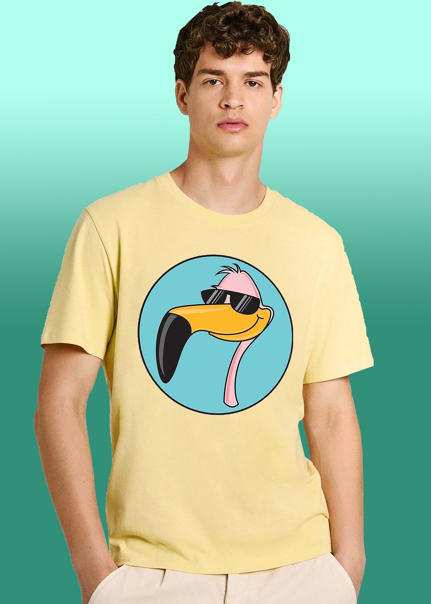 VLAM Mens Funny Flamingo T-shirt
