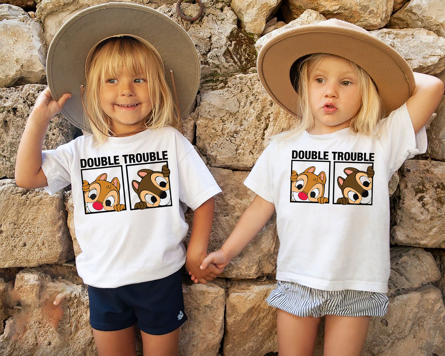 VLAM Double Trouble Cartoon Print Kids Tshirt  (Pack of 2)