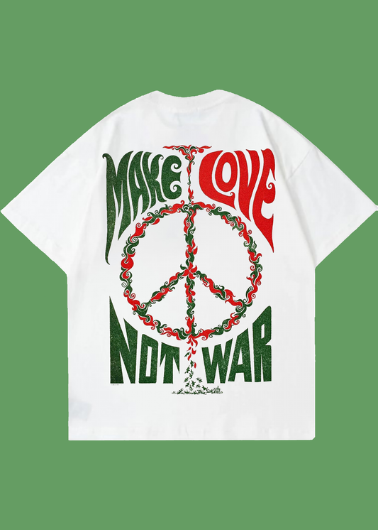 VLAM Make Love Not War Back Print Oversized Tshirt