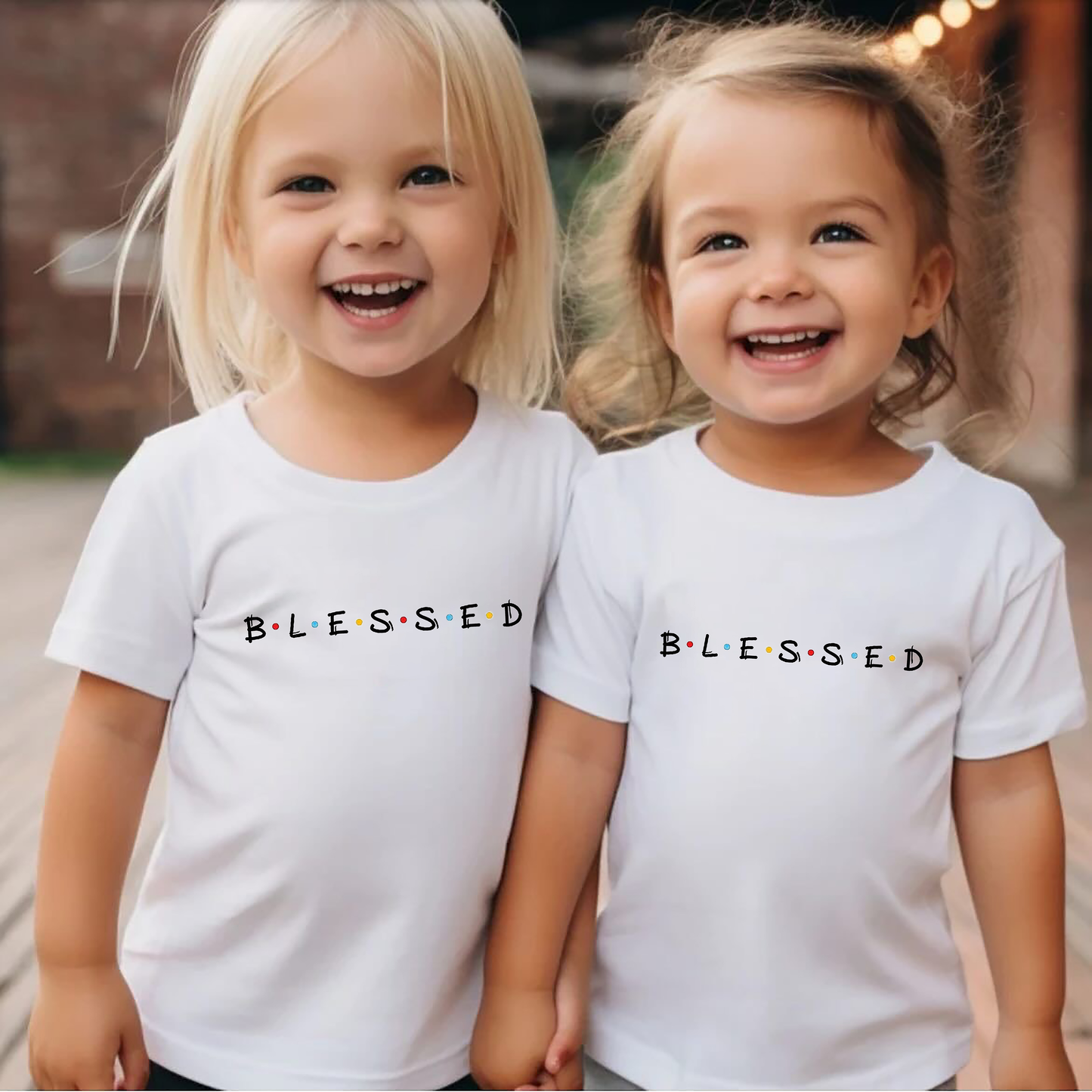 VLAM Blessed Minimal Print Kids Tshirt  (Pack of 2)
