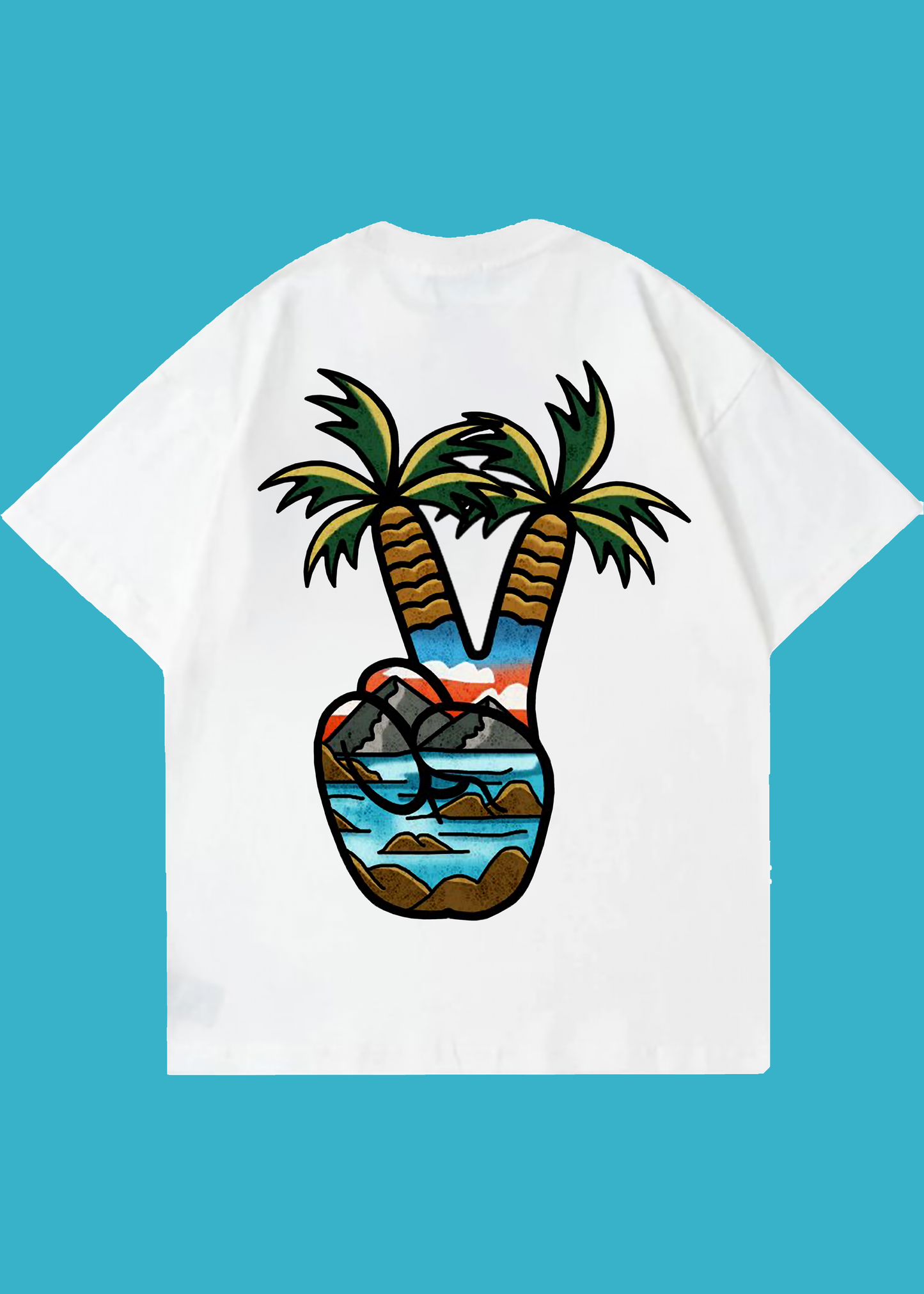 VLAM Tropical Peace Back Print Unisex Oversized Tshirt