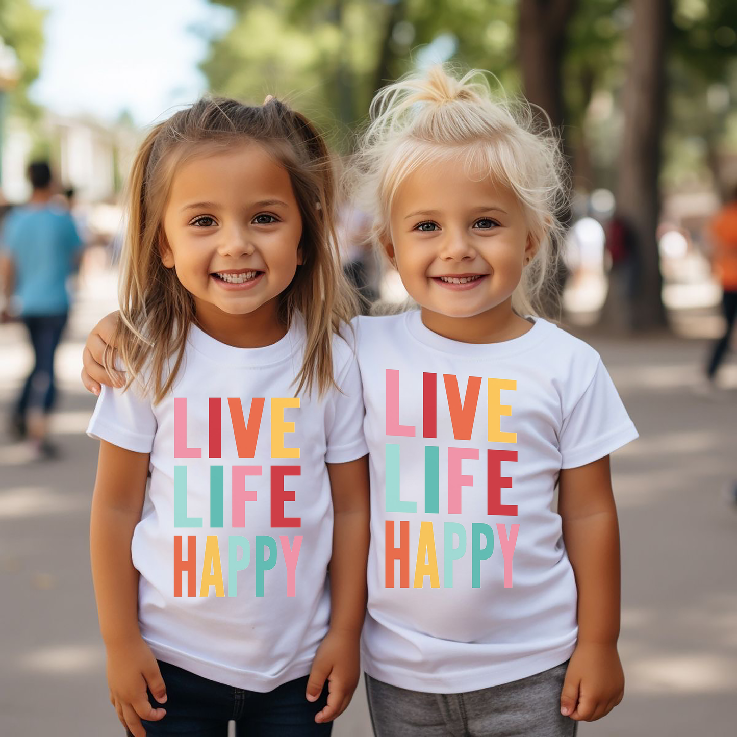 VLAM Live Life Happy Kids Tshirt (Pack of 2)