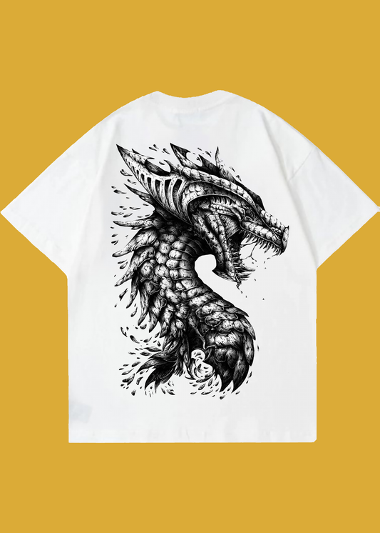 VLAM Black Dragon Unisex Back Print Oversized Tshirt
