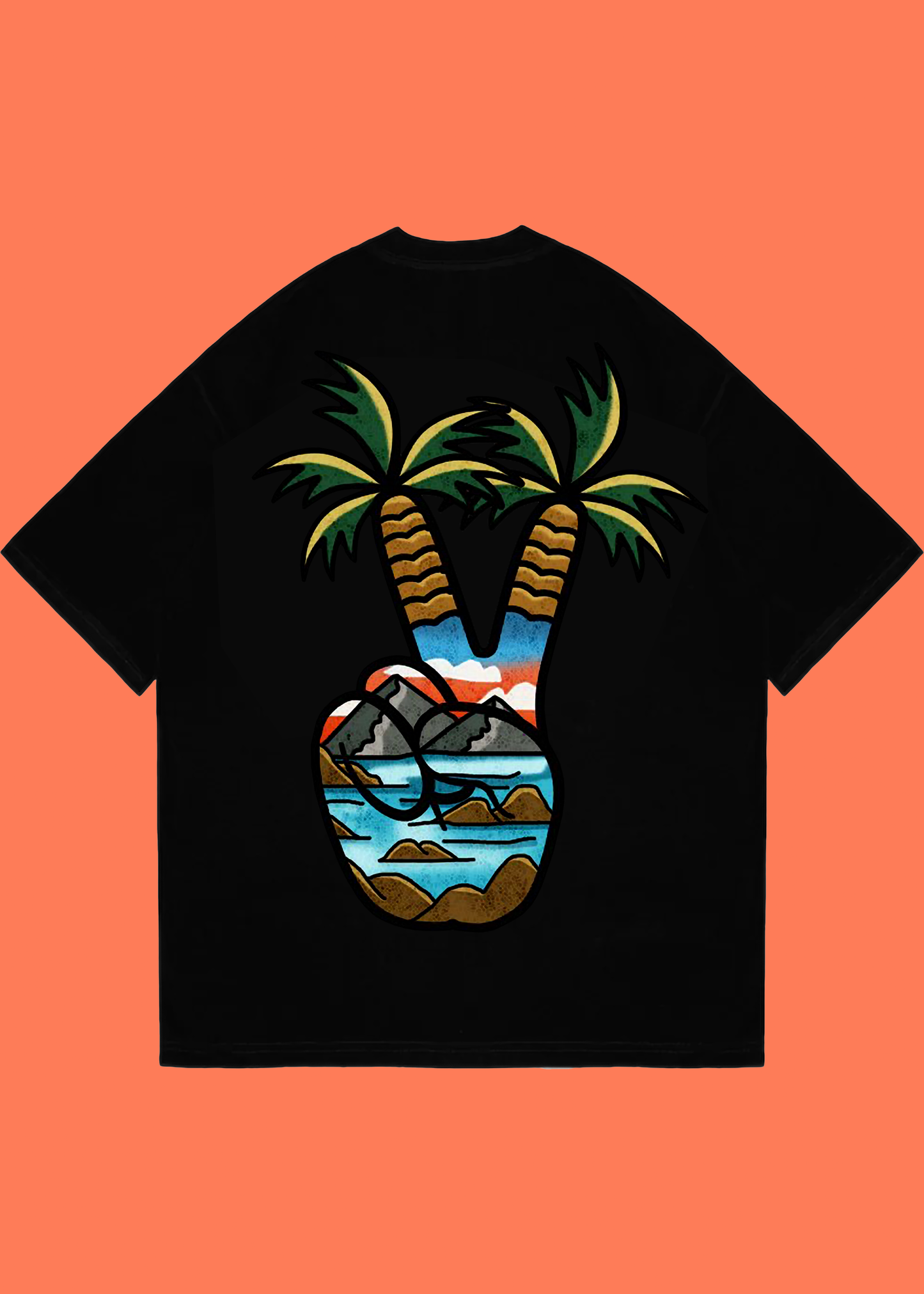 VLAM Tropical Peace Back Print Unisex Oversized Tshirt