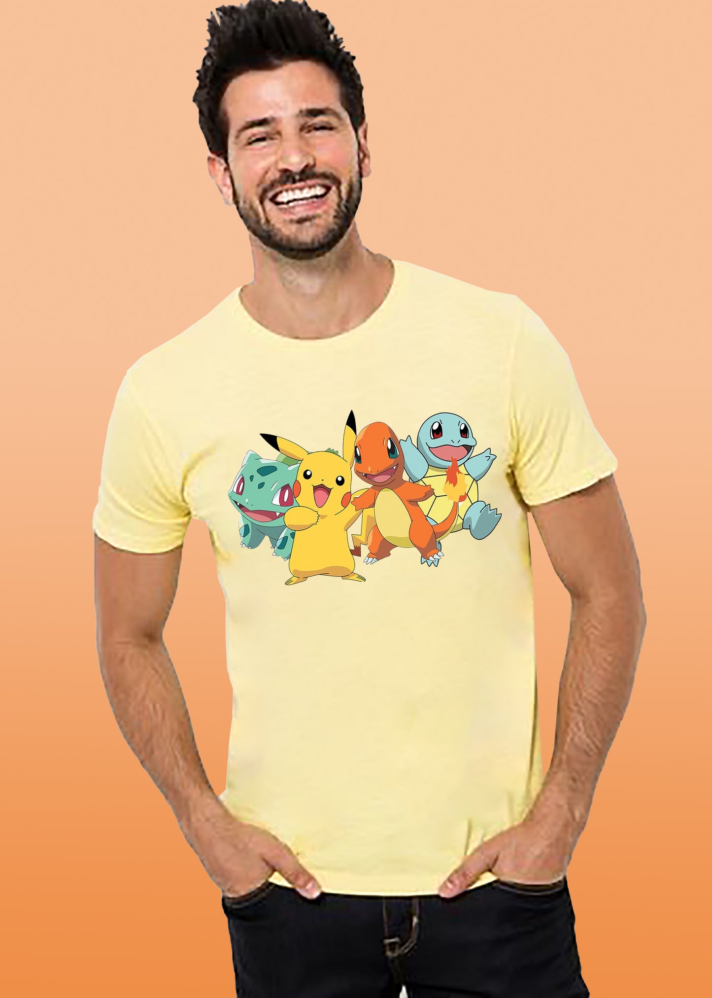 VLAM Mens Pokemon Cartoon Printed Tshirt