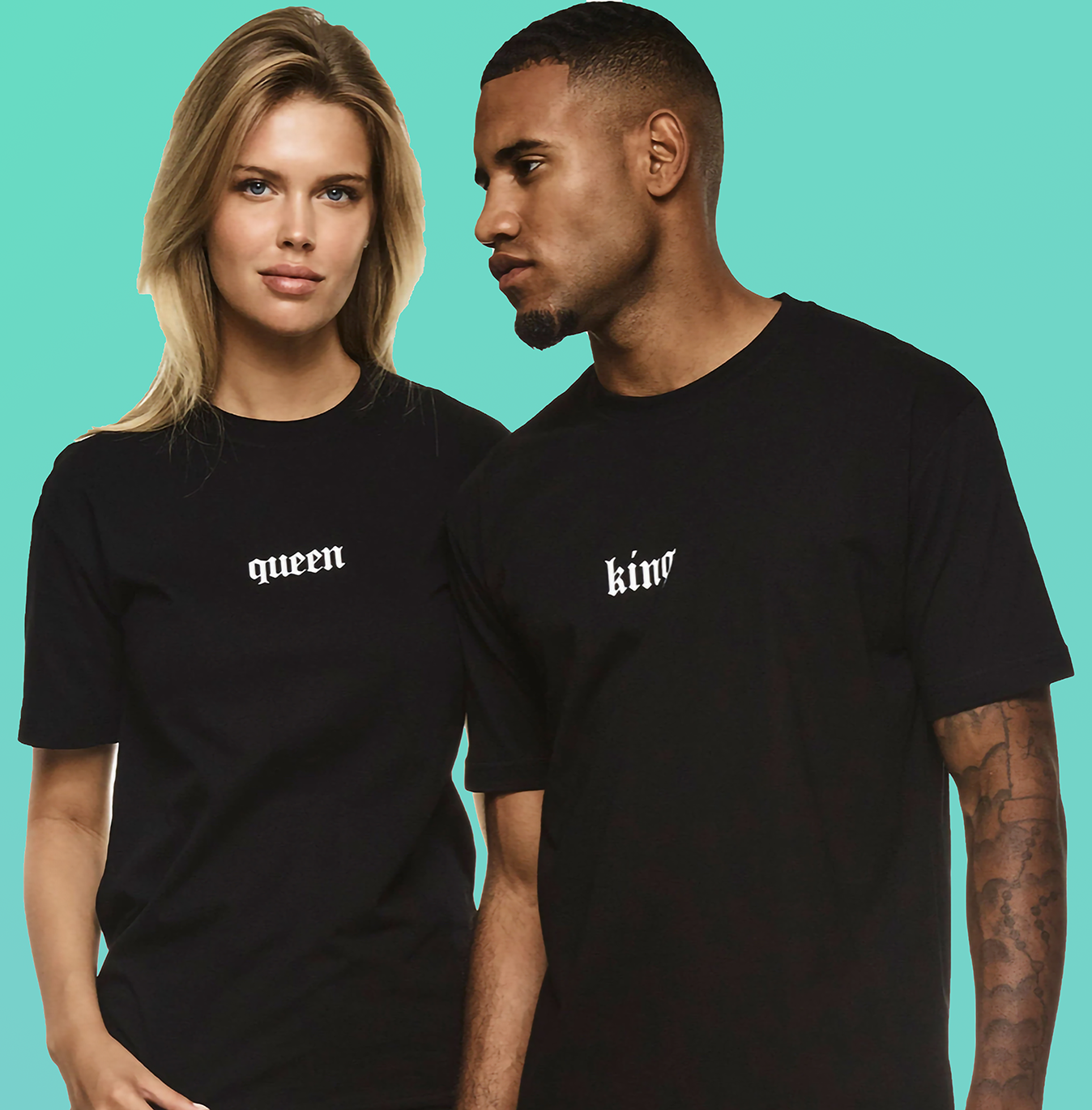 VLAM Good Vibes Black Couple Tshirt (Pack Of 2)