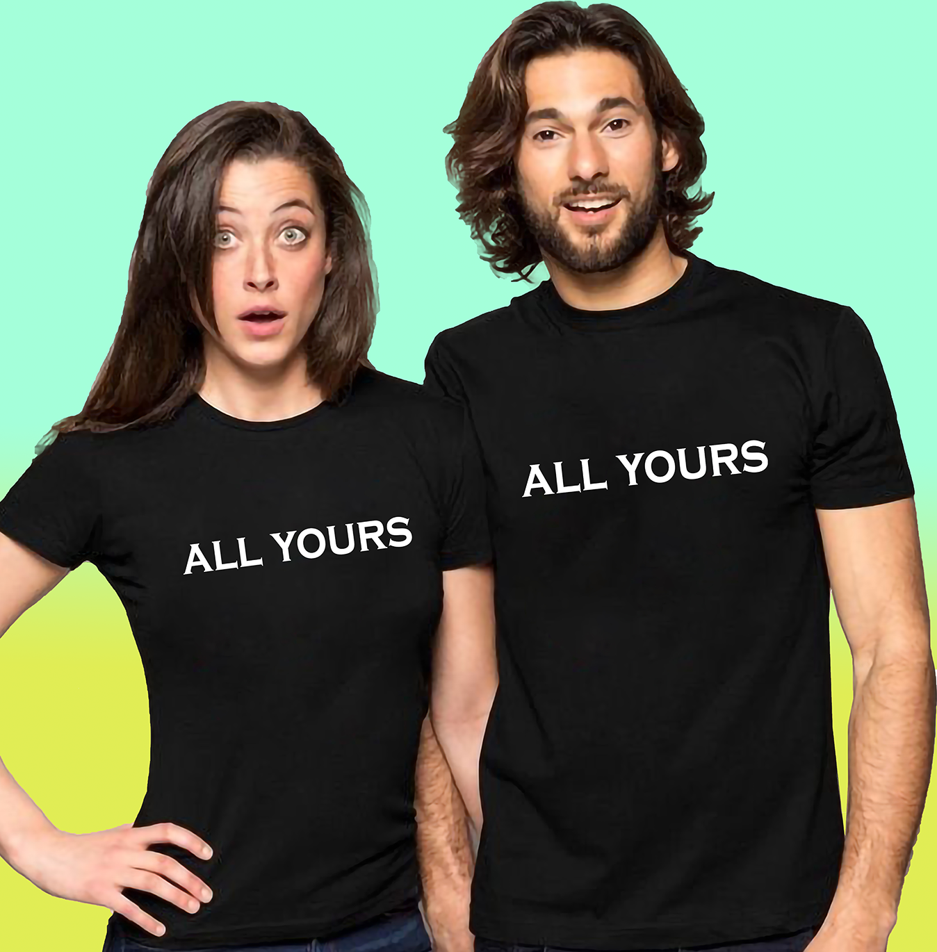 VLAM All Yours Black Couple Tshirt (Pack Of 2)