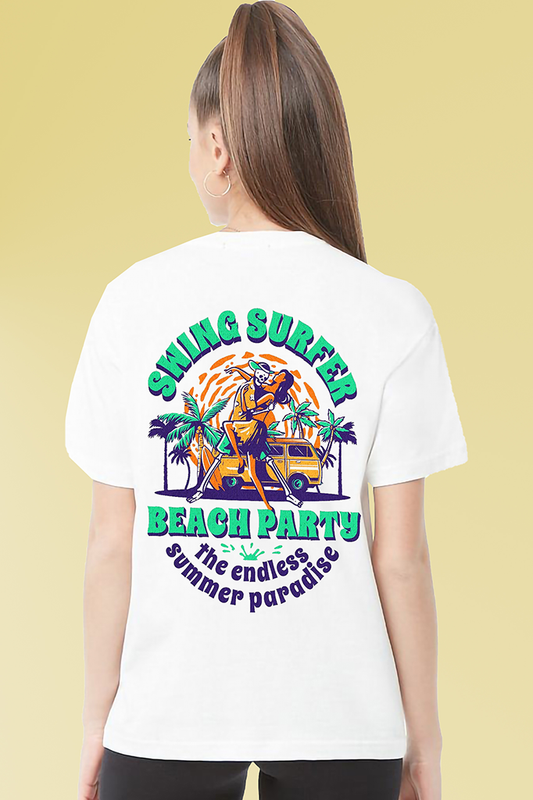 VLAM Back Printed Beach Party Women T-shirt