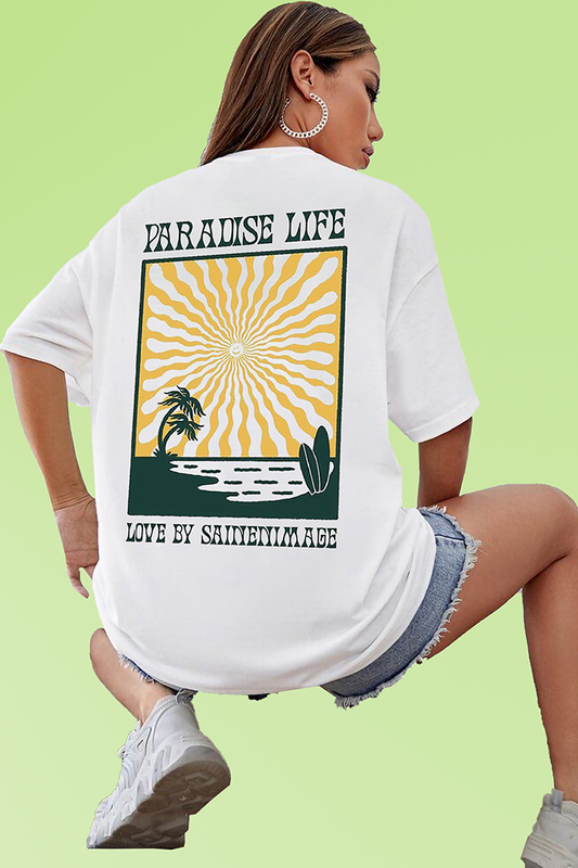 VLAM Paradise Life Graphic Back Printed Women T-shirt