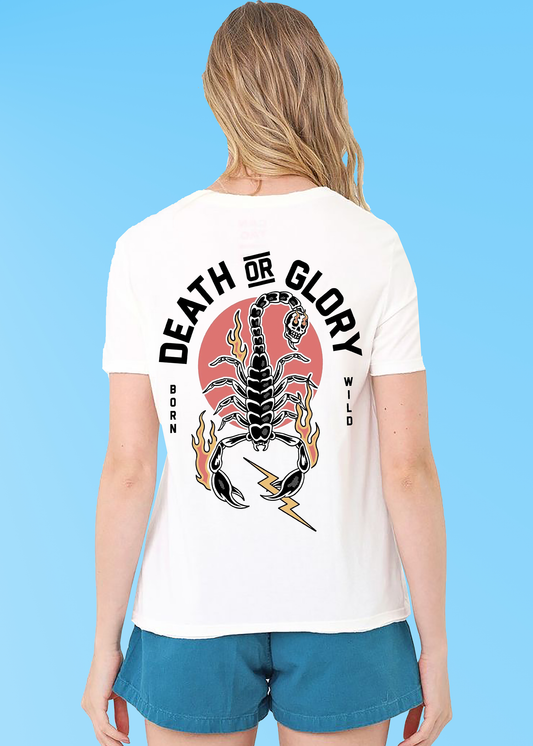 VLAM Womens Death and Glory Back Print T-shirt