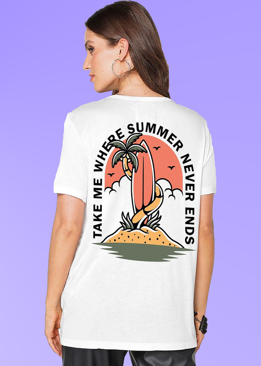 VLAM Summer Surf Back Printed Women T-shirt