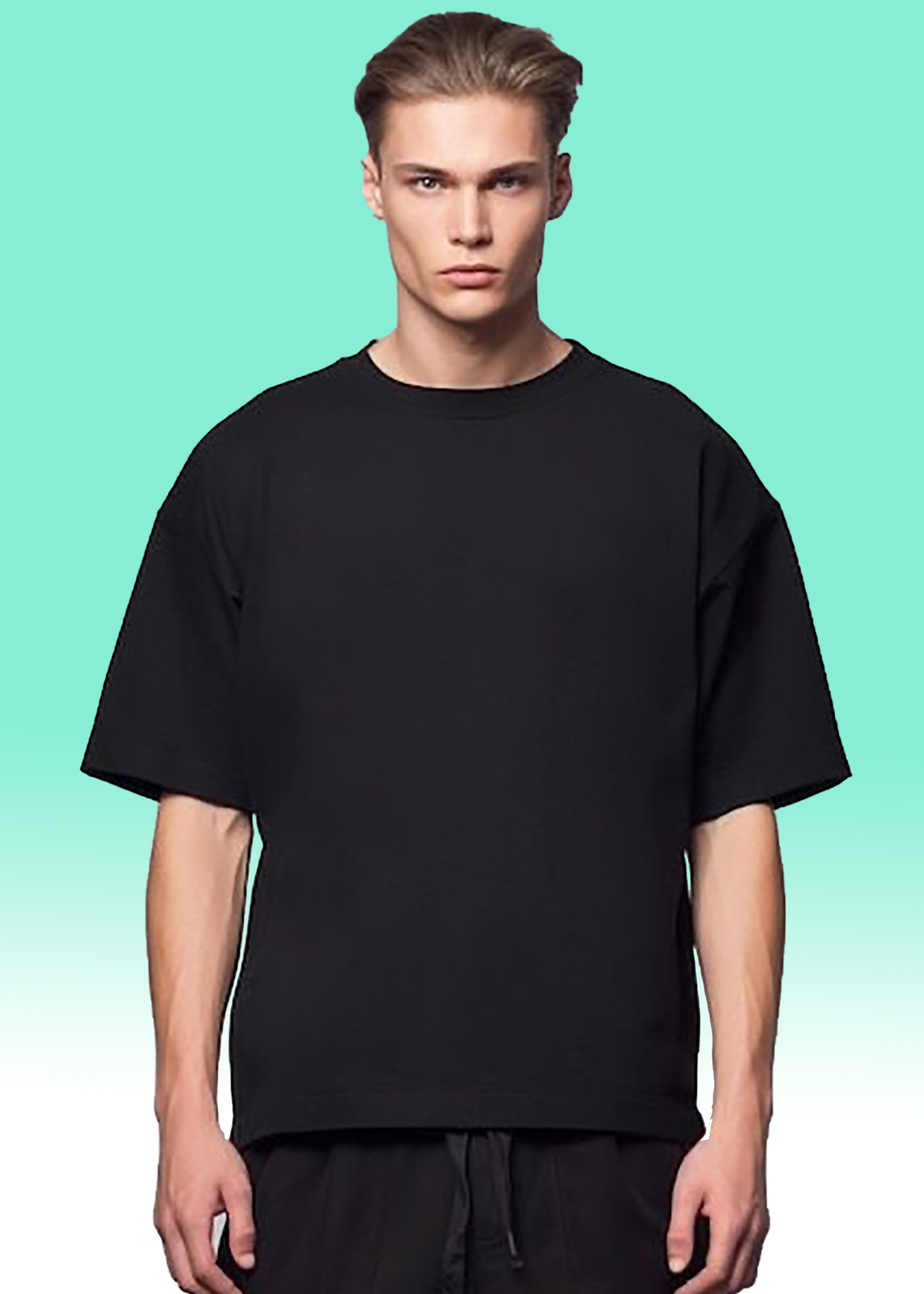 VLAM Solid Black Oversized Tshirt