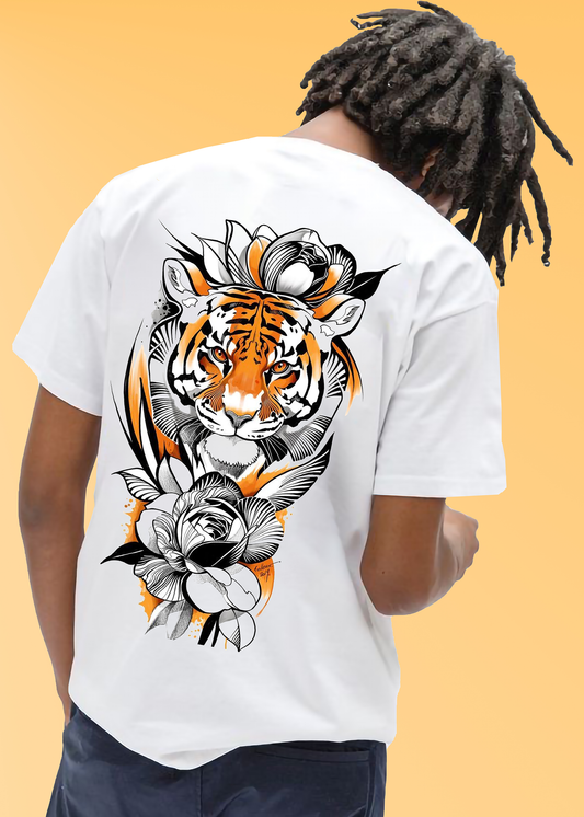 VLAM Tiger Back Print Mens Streetwear T-shirt
