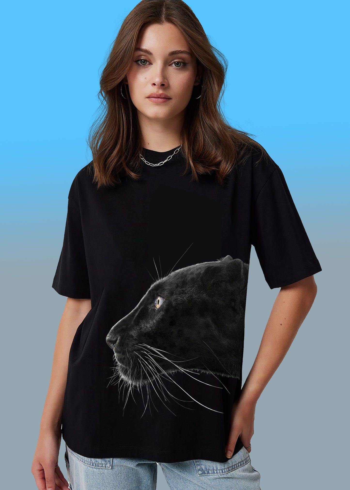 VLAM Black Leopard Unisex Oversized Tshirt