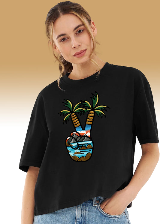 VLAM Tropical Peace Back Print Unisex Oversized Tshirt