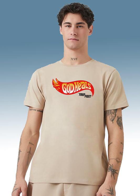 VLAM Mens God Heals Your Past Graphic Tshirt