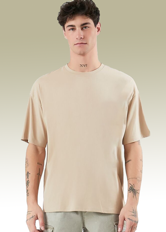 VLAM Solid Beige Oversized Tshirt