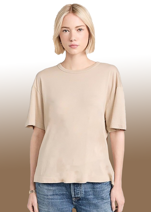 VLAM Solid Beige Oversized Tshirt