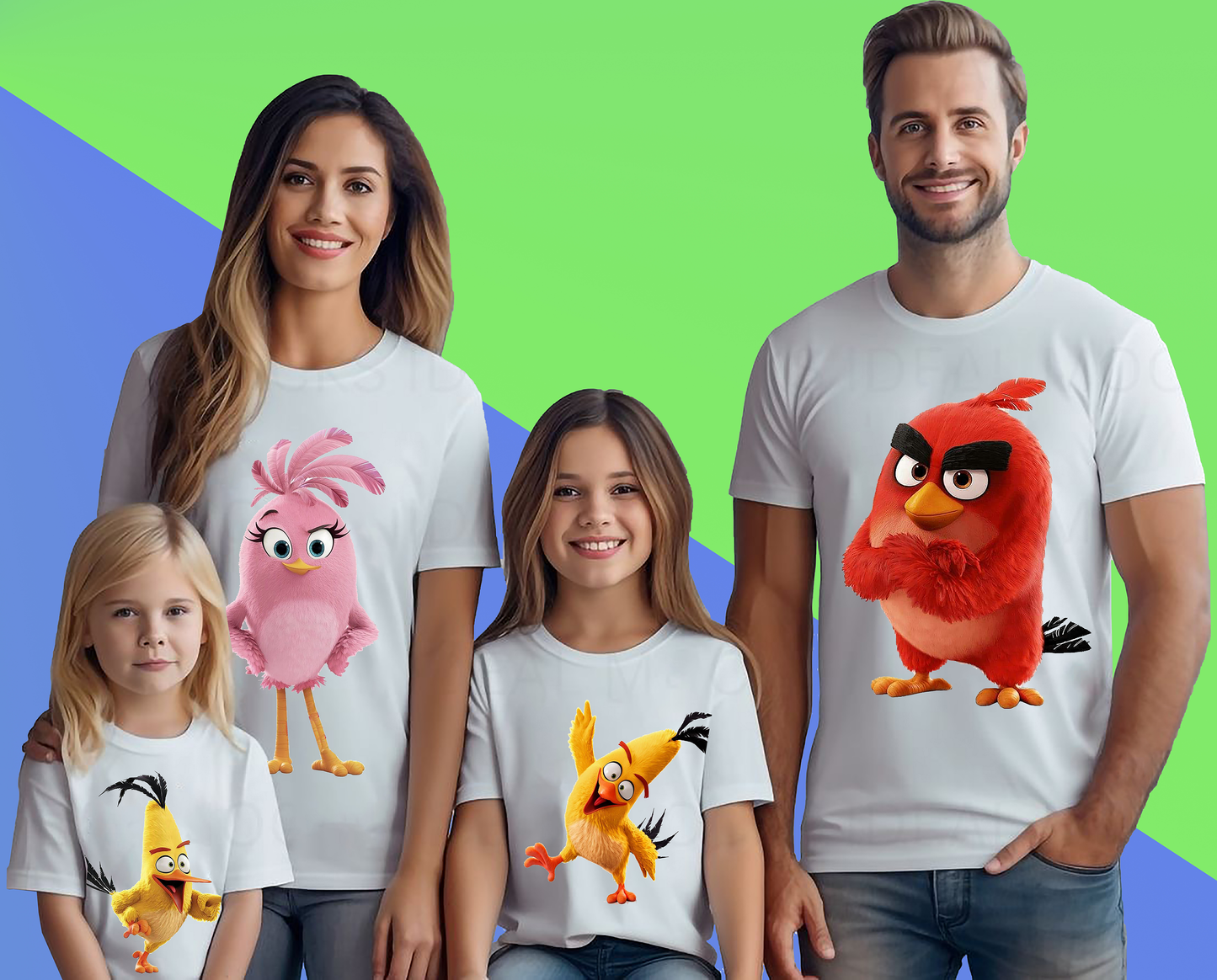 Angry Birds Print Family Tshirt (Pack Of 4)
