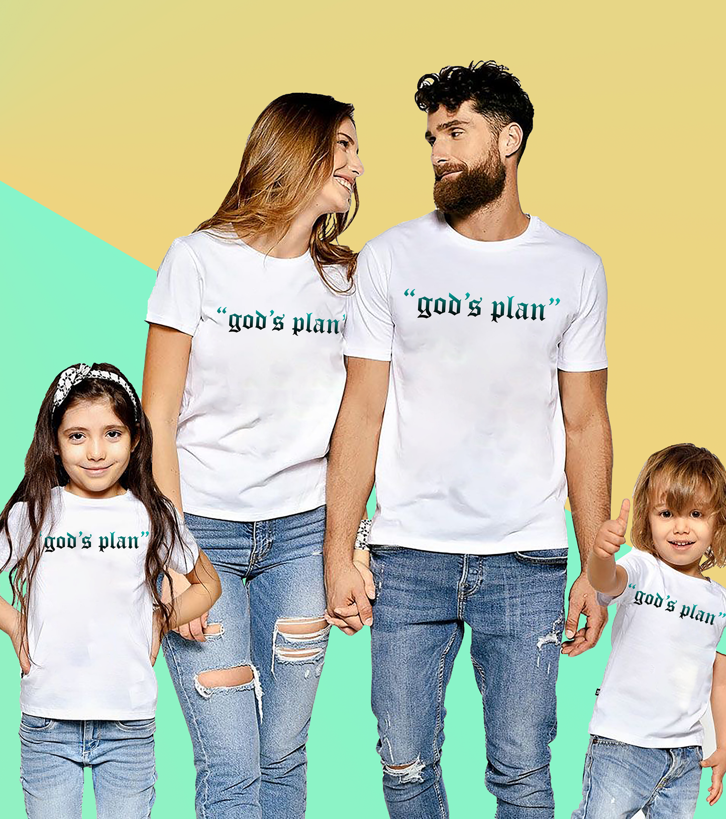 VLAM Gods Plan Print Family Tshirt (Pack Of 4)