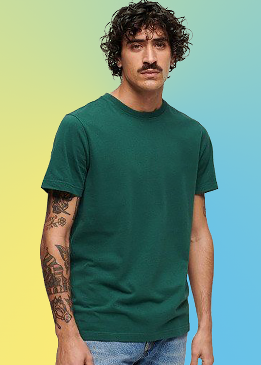 VLAM Regular Fit Bottle Green Solid Tshirt