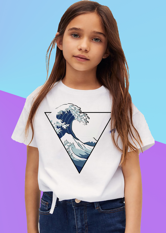 VLAM Triangle Wave Print Tshirt For Girls