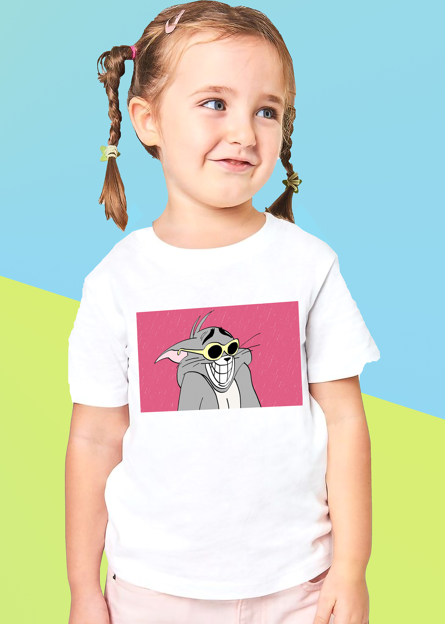 VLAM Funny Tom Cartoon Tshirt For Girls