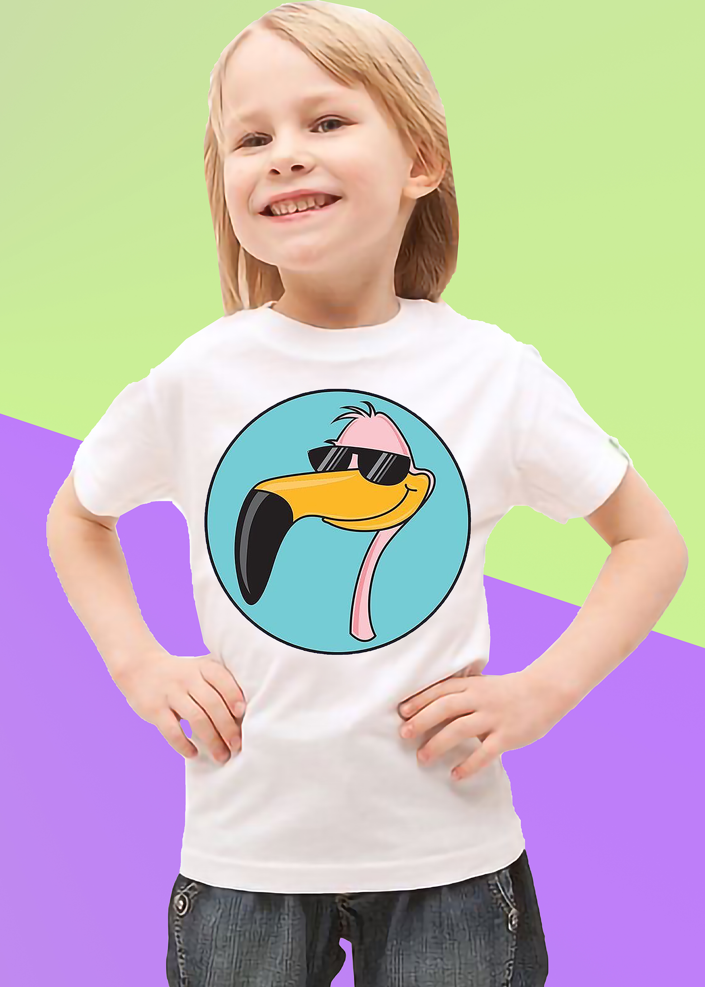 VLAM Flamingo Cartoon Tshirt For Girls