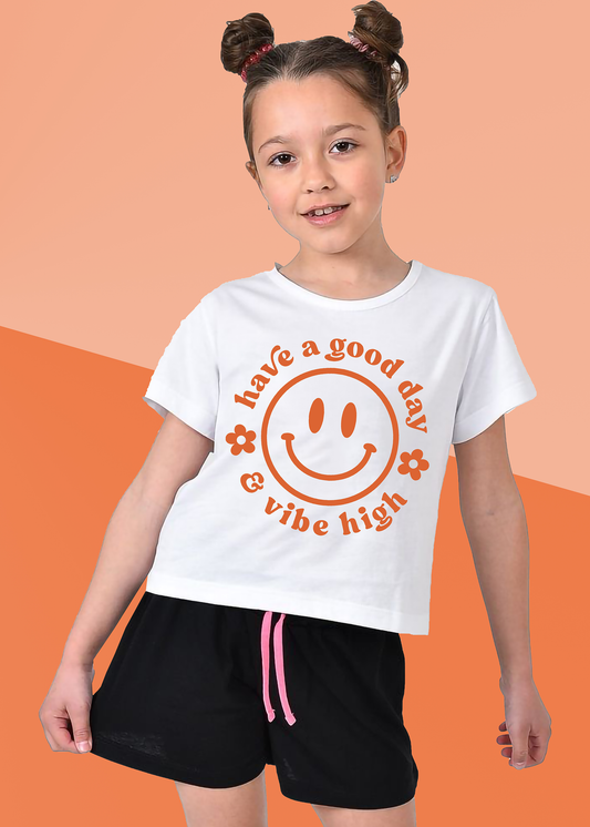 VLAM Vibe High Girls Emoji Tshirt