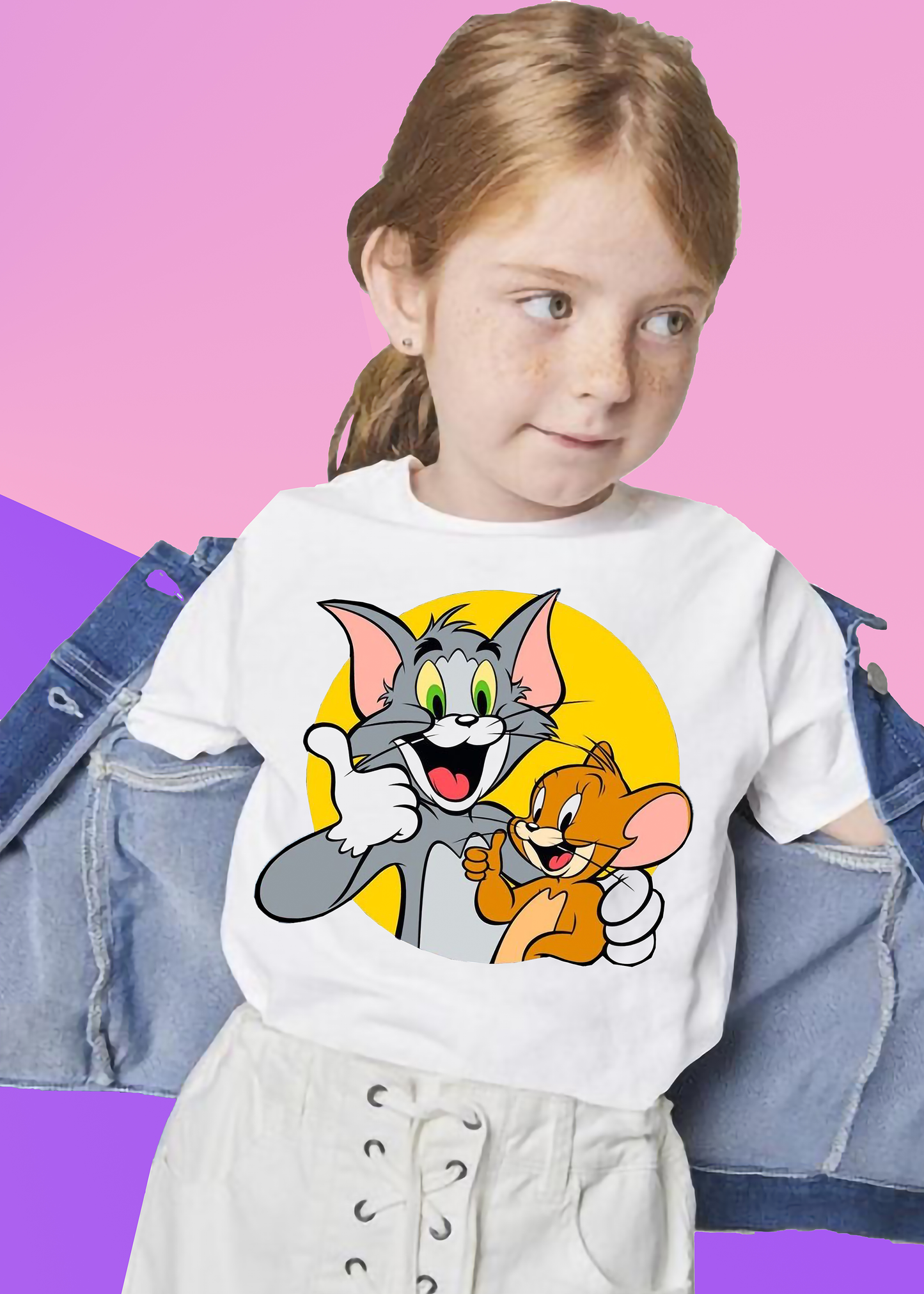 VLAM Funny Tom and Jerry Tshirt For Girls