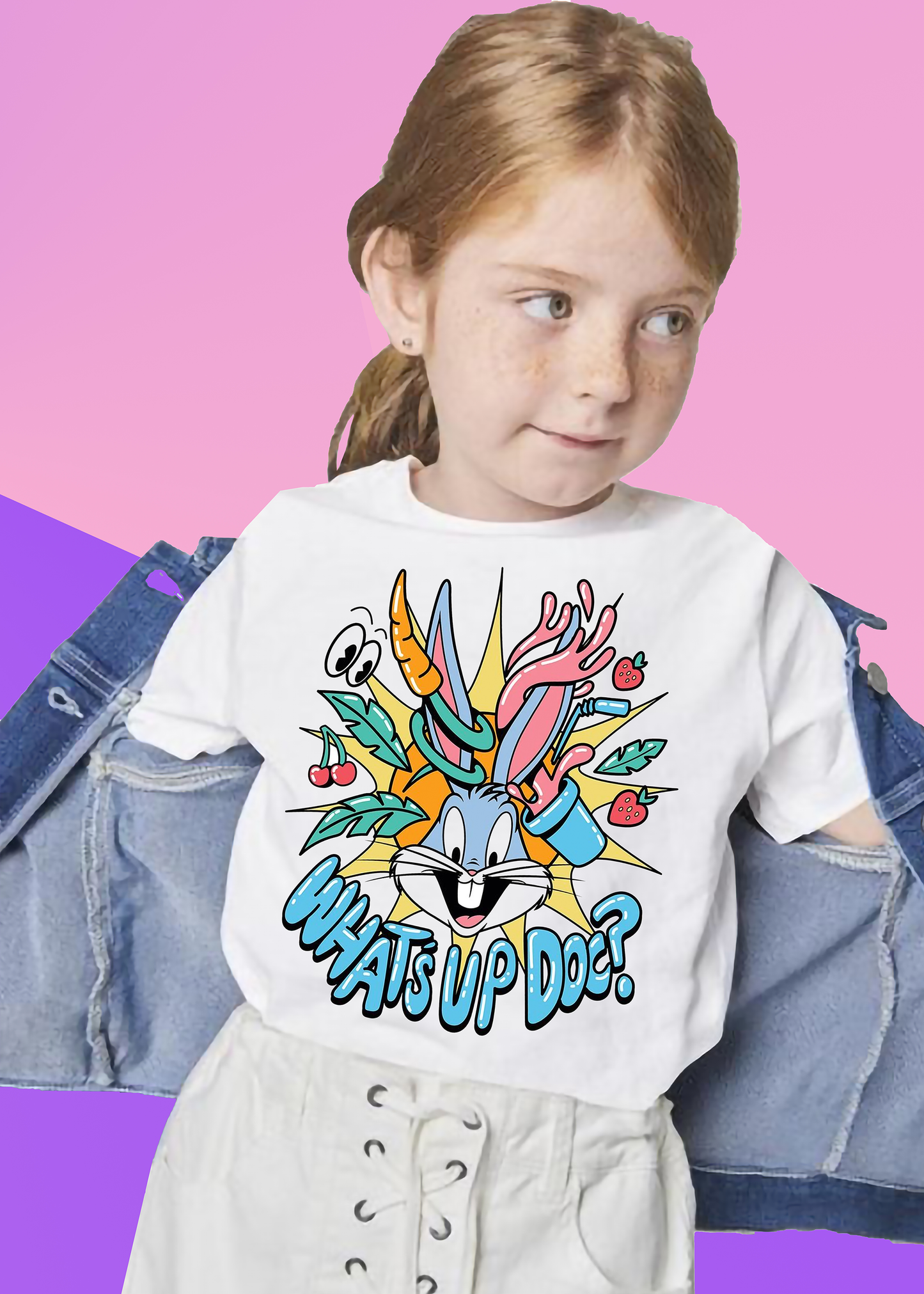 VLAM Funny Bunny Cartoon Girls Tshirt