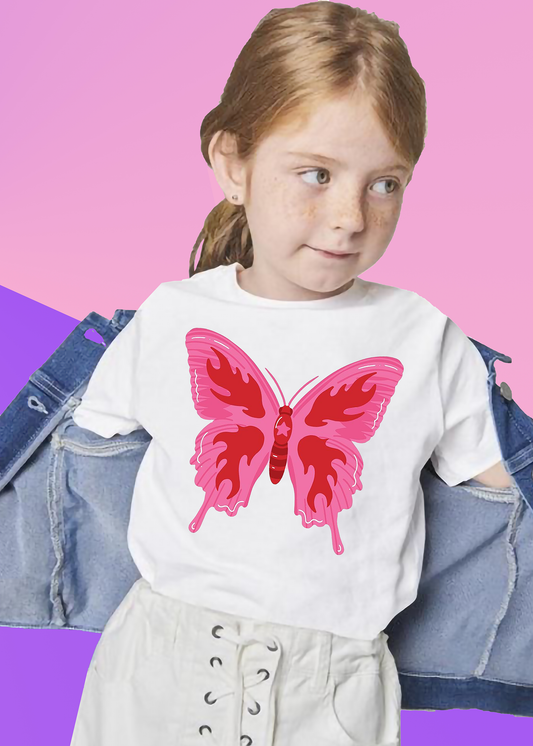 VLAM Pink Butterfly Girls Tshirt