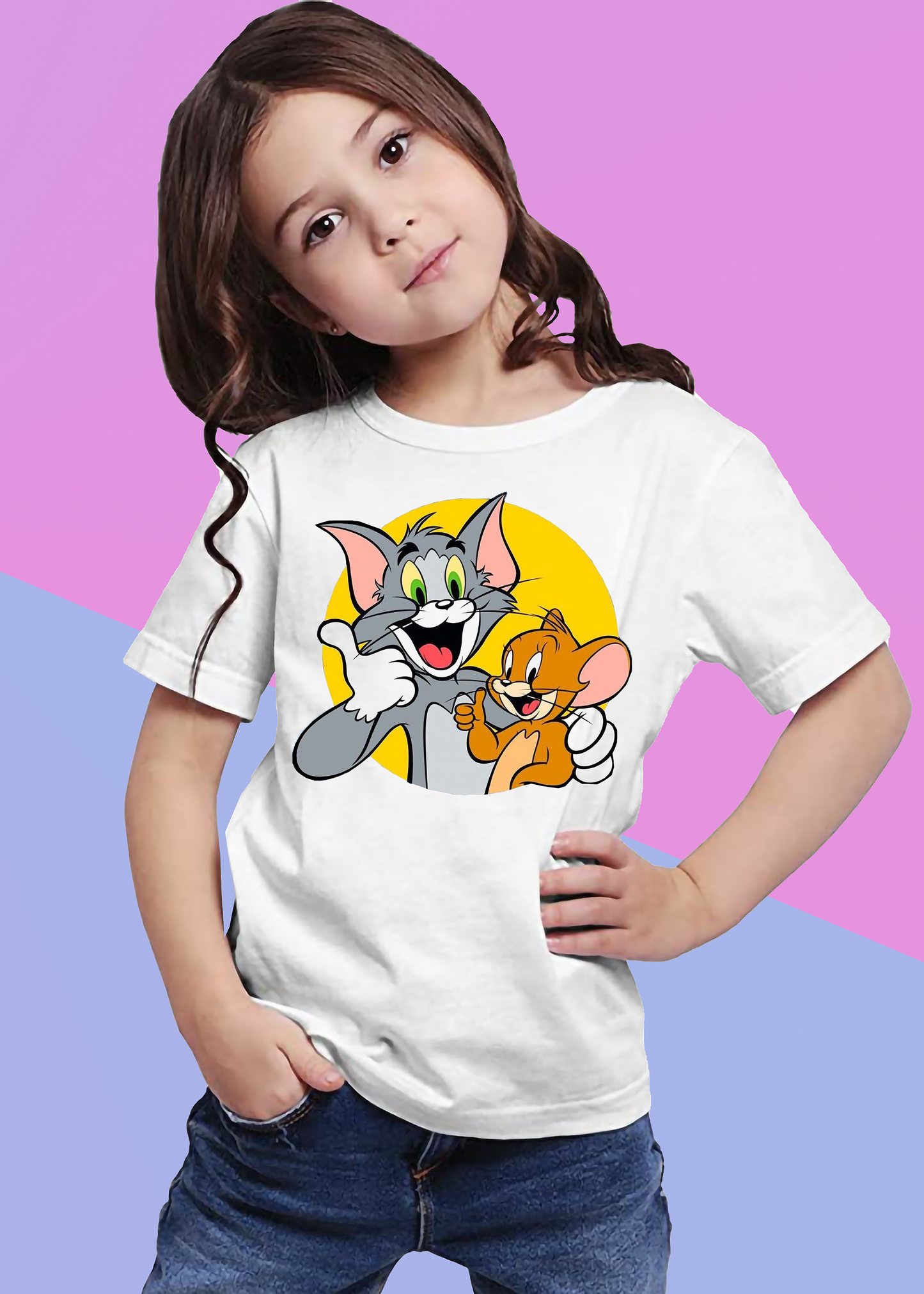 VLAM Funny Tom and Jerry Tshirt For Girls
