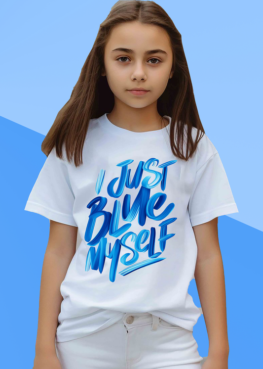 VLAM Just Blue Myself Girls Graphic Tshirt