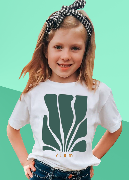 VLAM Green Aesthetic Art Tshirt for Girls