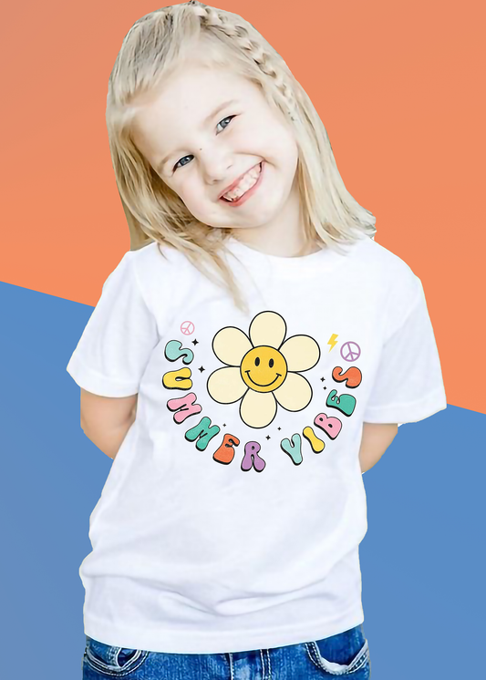 VLAM Summer Vibes Graphic Tshirt for Girls