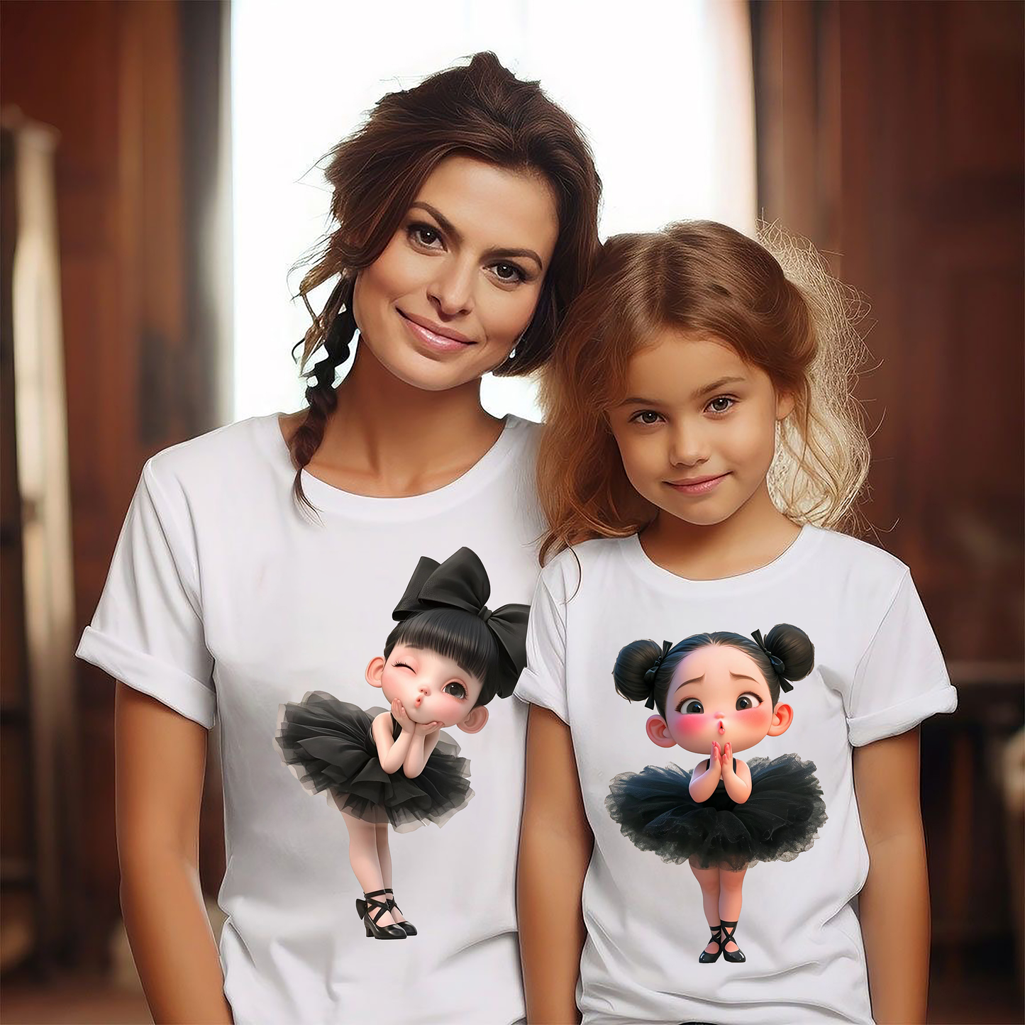 VLAM Black Fairies Mom and Daughter Princess Tshirt