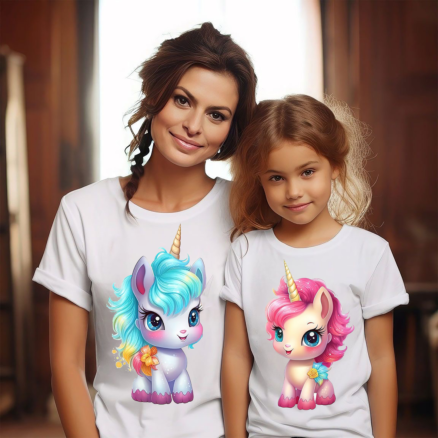 VLAM Baby Unicorn Mom and Daughter Tshirt