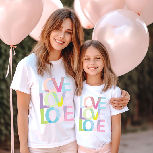 VLAM Love Print Mom and Daughter Tshirt