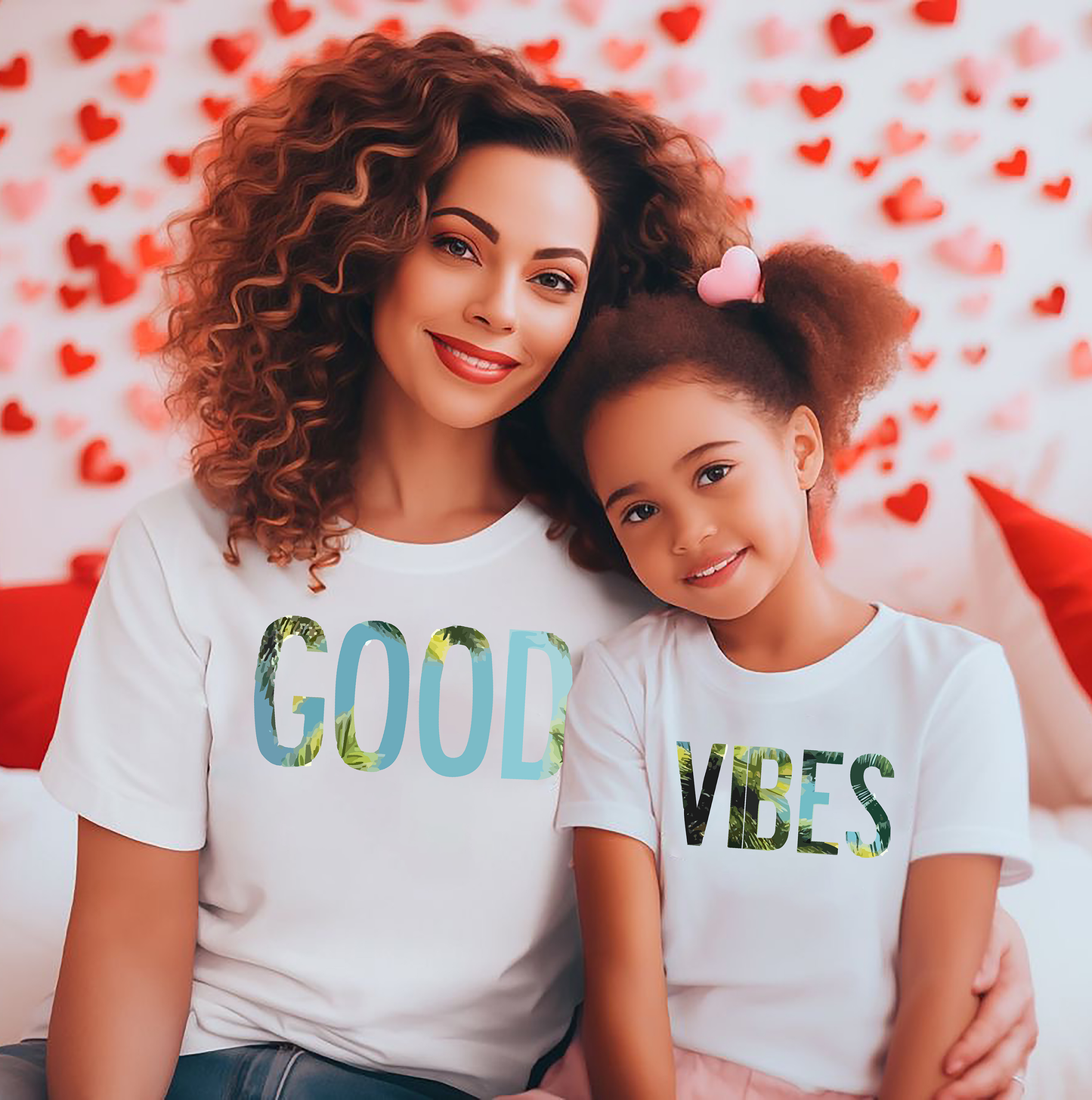 VLAM Good Vibes Mom and Daughter Tshirt