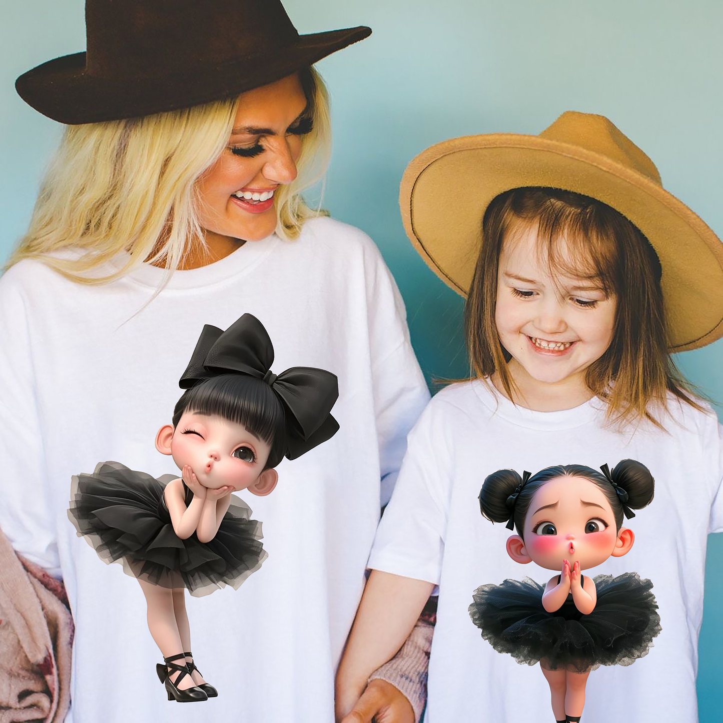 VLAM Black Fairies Mom and Daughter Princess Tshirt