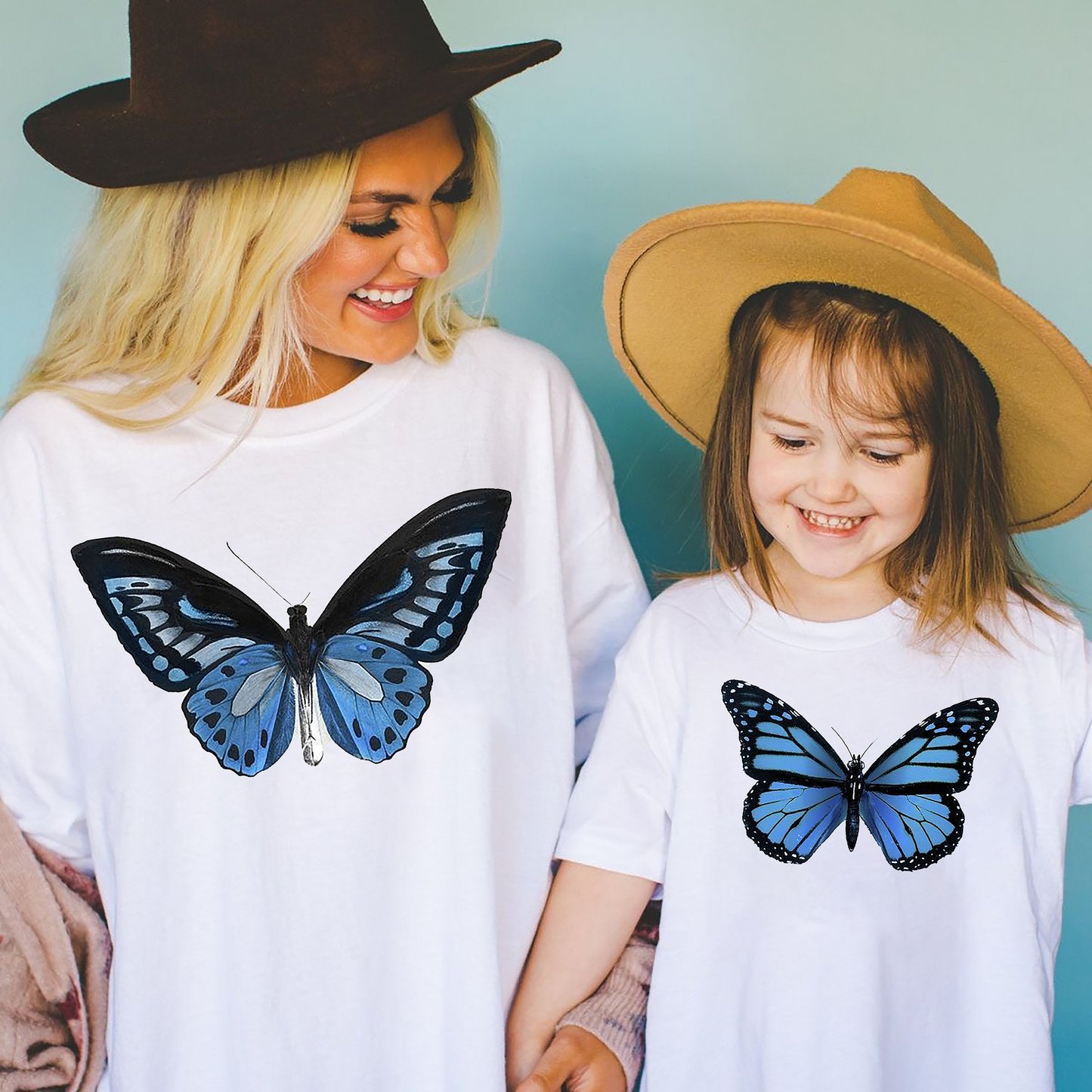 VLAM Butterfly Print Mom and Daughter Tshirt